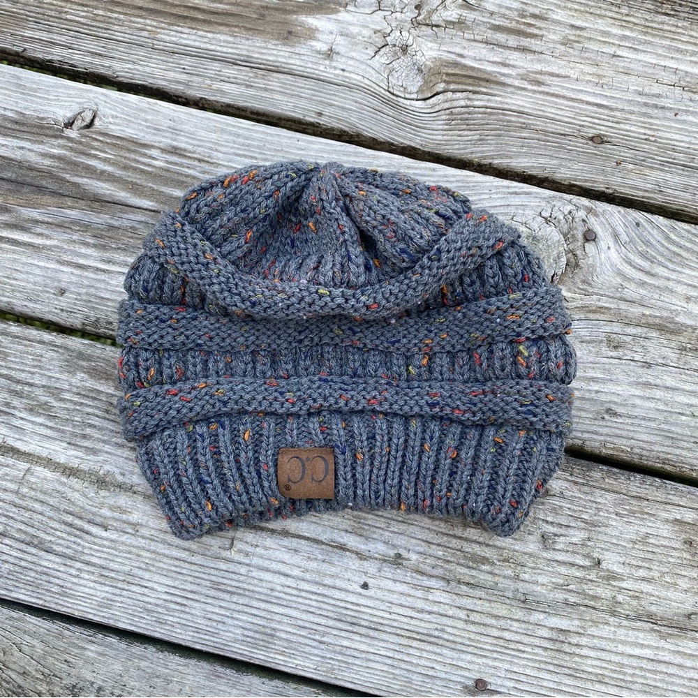 CC Grey Confetti Knit Beanie
